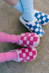 Blue Checkered Grove Slippers