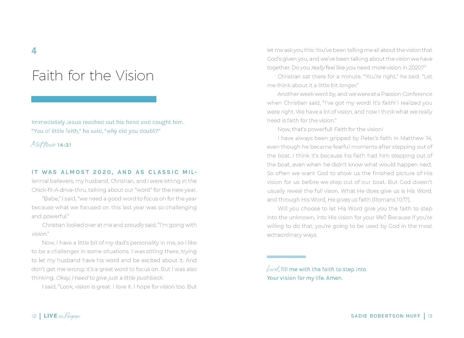 Live On Purpose: 100 Devotions for Letting Go of Fear and Following Gode // Sadie Robertson Huff // Pre-Order - passion resources